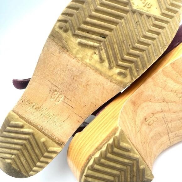 9873/ahorr Vollsjö women's Clogs Made Of Wood Leather/Suede 38/8 - Picture 8 of 11